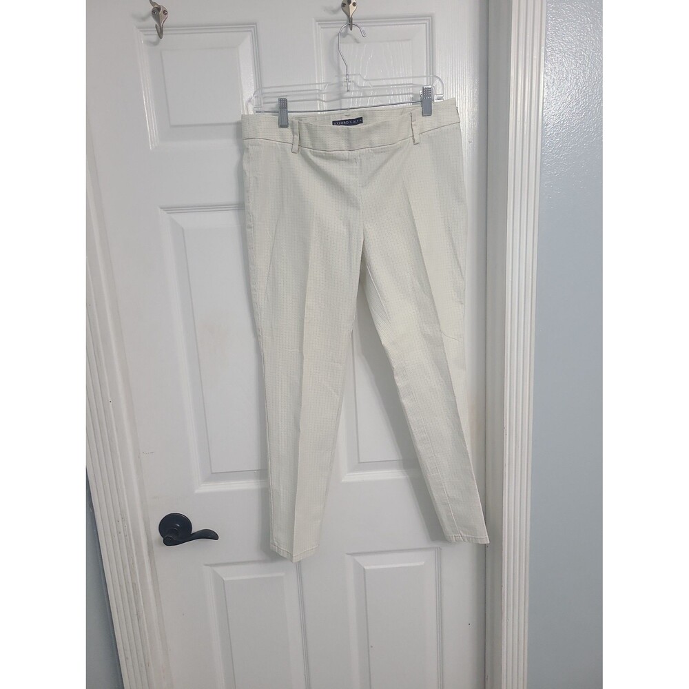 Oxford Golf women's off-white or cream textured straight-leg trousers Sz 8